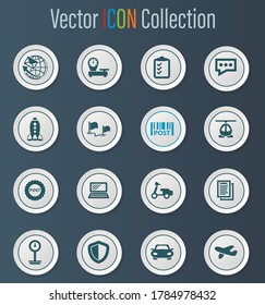 Post service icons set for web sites and user interface
