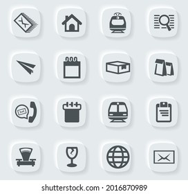 Postdienst-Symbole für Websites und Benutzeroberfläche