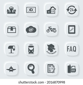Post service icons set for web sites and user interface