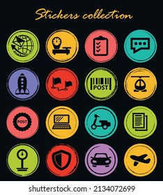 Post service icons set for web sites and user interface