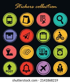 Post service icons set for web sites and user interface