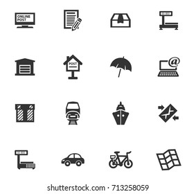 Post service icons set for web sites and user interface