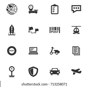 Post service icons set for web sites and user interface