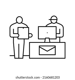 post service line icon vector. post service sign. isolated contour symbol black illustration
