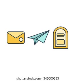 Post service signs. Vector illustration