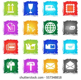 Post service simply symbol in grunge style for user interface design