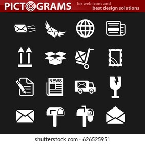 post service vector icons for user interface design