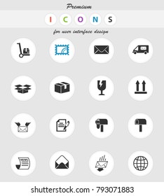 post service vector icons for web and user interface design