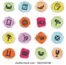 post service web icons for user interface design