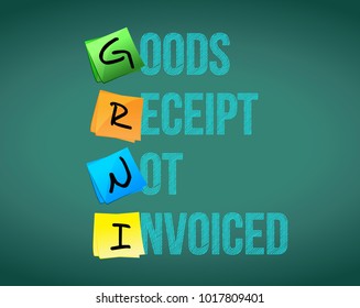 post sign goods receipt not invoiced concept illustration design graphic 