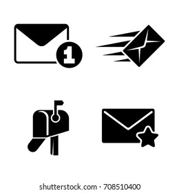 Post. Simple Related Vector Icons Set for Video, Mobile Apps, Web Sites, Print Projects and Your Design. Black Flat Illustration on White Background.