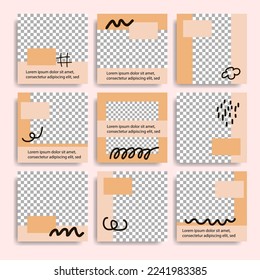 Post in a social network in soft pink colors for any field of activity. The concept of a social network to promote your product.