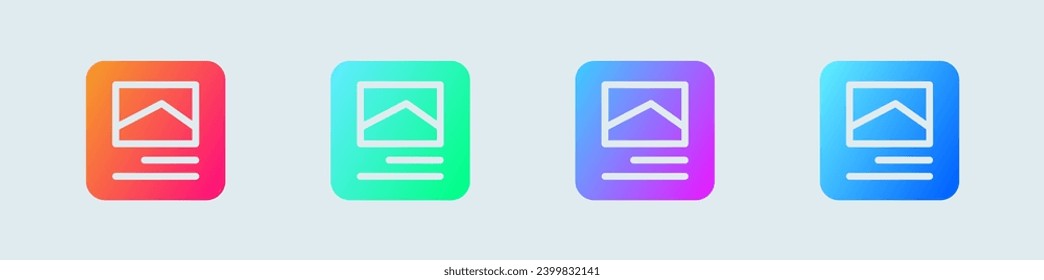Post solid icon in gradient colors. Social media signs vector illustration.