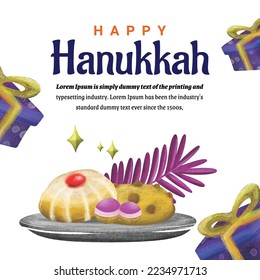 
post square brush air happy hanukkah theme