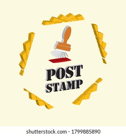 post stamp  3D vintage vector label is the graphic arts,refers to pre-made images used to illustrate any medium. 