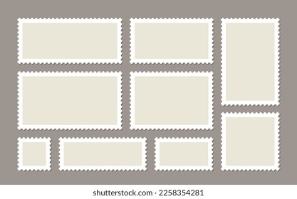 White postal stamp frame Royalty Free Vector Image