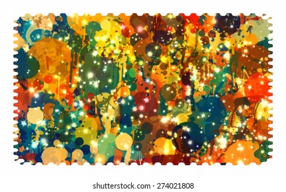 Post stamp brush strokes background. Vector version