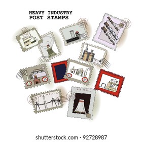 Post stamp collection "Industrial things"