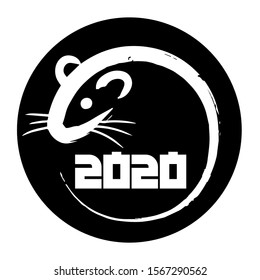 Post stamp design, New Year 2020 theme, the year of the rat, logo