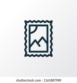 Post stamp icon line symbol. Premium quality isolated postmark element in trendy style.