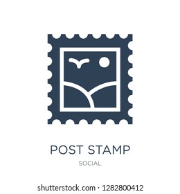 post stamp icon vector on white background, post stamp trendy filled icons from Social collection, post stamp vector illustration