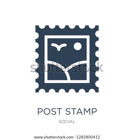 post stamp icon vector on white background, post stamp trendy filled icons from Social collection, post stamp vector illustration