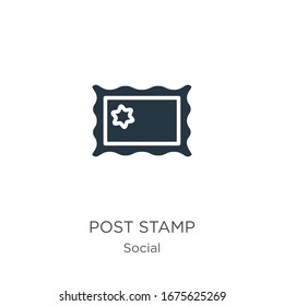Post stamp icon vector. Trendy flat post stamp icon from social collection isolated on white background. Vector illustration can be used for web and mobile graphic design, logo, eps10