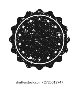 Sello, etiqueta o insignia. Grunge y matasellos. Marca de agua de postal de círculo vintage marrón. Elemento de diseño de envolvente usado. Ilustración vectorial
