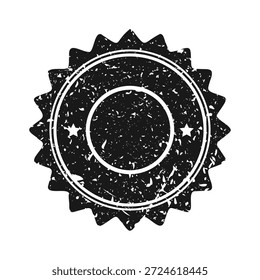 Sello, etiqueta o insignia. Grunge y matasellos. Marca de agua de postal de círculo vintage marrón. Elemento de diseño de envolvente usado. Ilustración vectorial