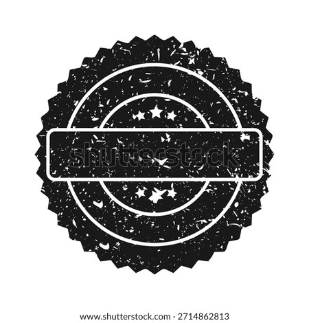 Post stamp, label or badge. Grunge imprint and postmark. Brown vintage circle postcard watermark. Used envelope design element. Vector illustration