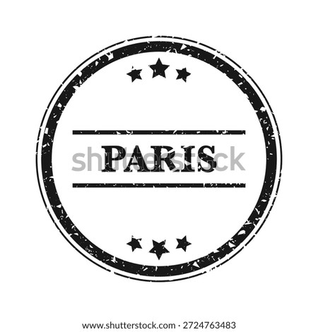 Post stamp, label or badge. Grunge imprint and postmark with text. Brown vintage circle postcard watermark. Used envelope design element. Vector illustration