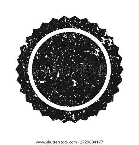 Post stamp, label or badge. Grunge imprint and postmark. Brown vintage circle postcard watermark. Used envelope design element. Vector illustration