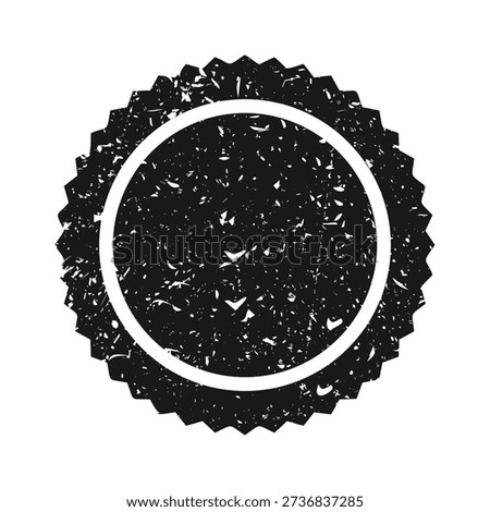 Post stamp, label or badge. Grunge imprint and postmark. Brown vintage circle postcard watermark. Used envelope design element. Vector illustration