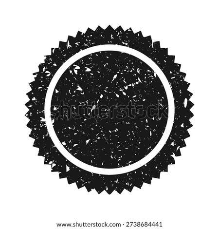 Post stamp, label or badge. Grunge imprint and postmark. Brown vintage circle postcard watermark. Used envelope design element. Vector illustration