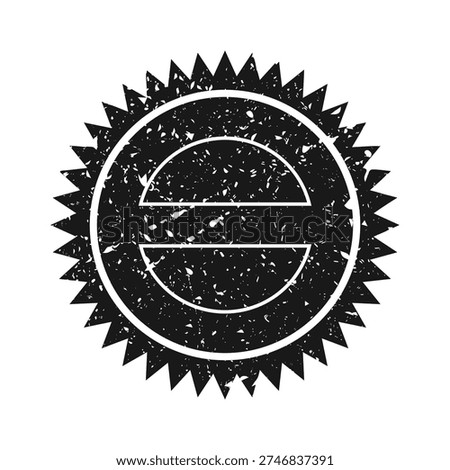 Post stamp, label or badge. Grunge imprint and postmark. Brown vintage circle postcard watermark. Used envelope design element. Vector illustration