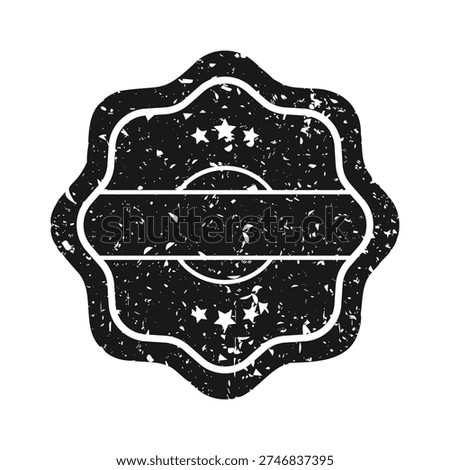 Post stamp, label or badge. Grunge imprint and postmark. Brown vintage circle postcard watermark. Used envelope design element. Vector illustration