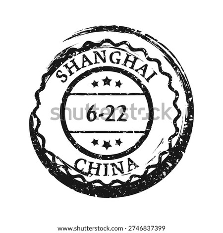 Post stamp, label or badge. Grunge imprint and postmark with text. Brown vintage circle postcard watermark. Used envelope design element. Vector illustration