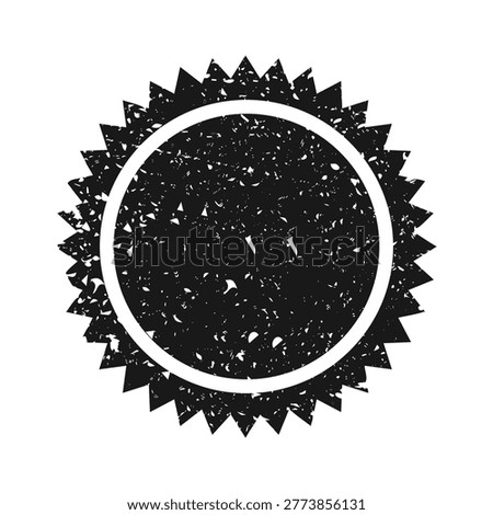 Post stamp, label or badge. Grunge imprint and postmark. Brown vintage circle postcard watermark. Used envelope design element. Vector illustration