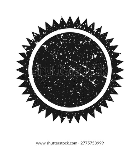 Post stamp, label or badge. Grunge imprint and postmark. Brown vintage circle postcard watermark. Used envelope design element. Vector illustration