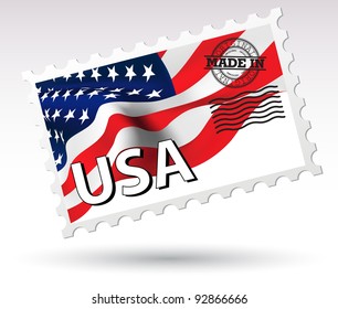 Post stamp Made in USA vector