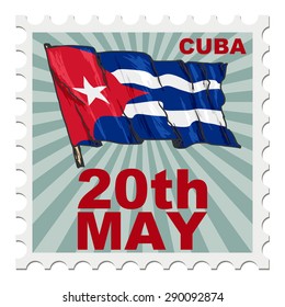 post stamp of national day of Cuba