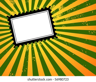 Post stamp on retro background, vector illustration