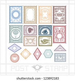 post stamp with pattern and object