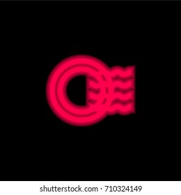 Post stamp red glowing neon ui ux icon. Glowing sign logo vector