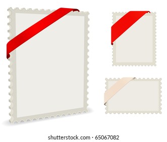 post stamp with ribbon