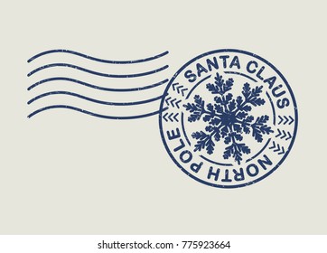 Post stamp Santa Claus. Vector illustration