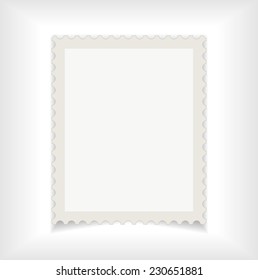 post stamp sticker with shadow - retro design
