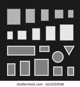 Post stamps set. Different postage symbols.