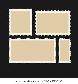 Post stamps set. Different postage symbols.
