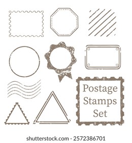 Post Stamps Vector Isolated Elements Set